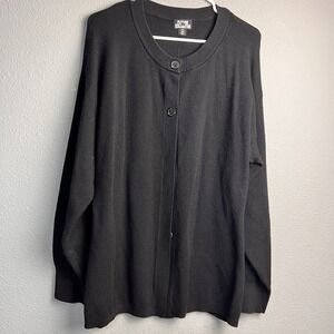 Future Collective Long Black Button‎ Front Cardigan Sweater XXL Lounge Cozy L/SL